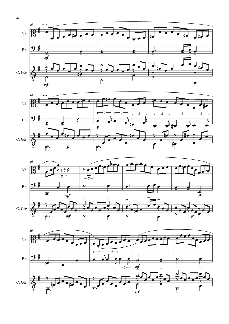 Jesu, Joy of Man´s Desiring. Viola, Bassoon, Guitar. With Parts. Small Ensemble scores gallery preview page 4
