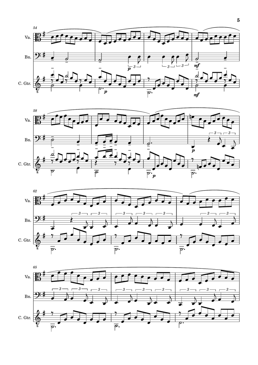 Jesu, Joy of Man´s Desiring. Viola, Bassoon, Guitar. With Parts. Small Ensemble scores gallery preview page 5