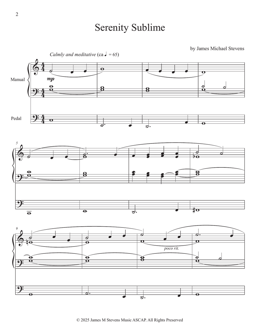 Serenity Sublime - Organ Solo Organ Solo scores gallery preview page 2