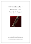 Polovstian Dance No. 3 arranged for Oboe and Piano