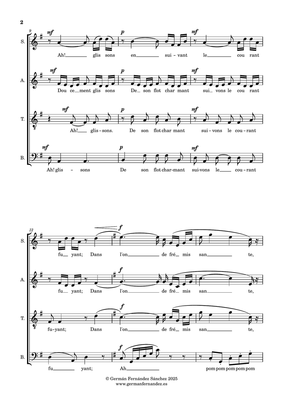 Sous le dôme épais (Duo des fleurs / Flower duet / Dúo de las flores) SATB 4-Part scores gallery preview page 2