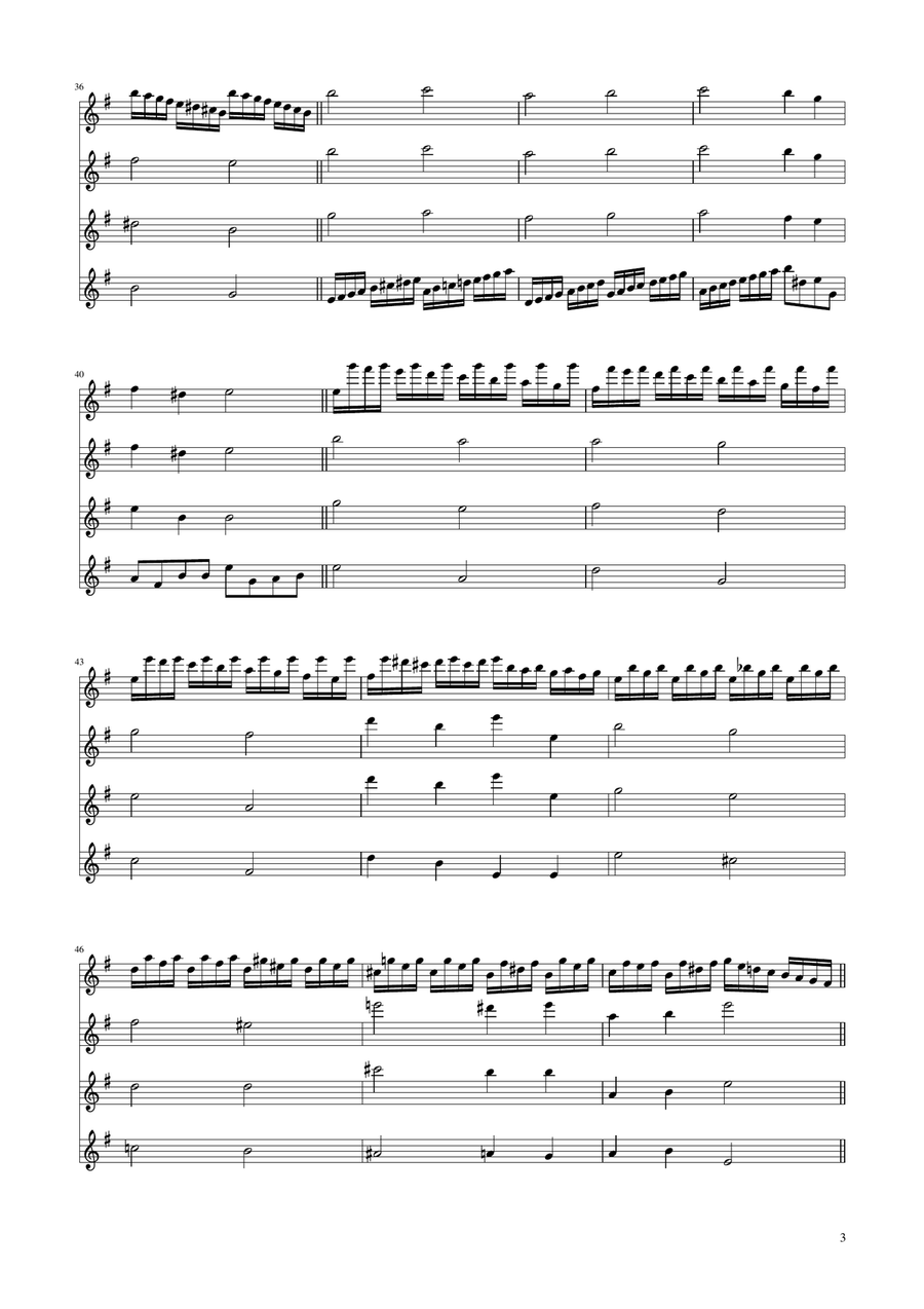 Passacaglia - Suite no.7 HWV 432 - Flute Quartet by George Frideric Handel Flute Quartet - Digital Sheet Music page 3