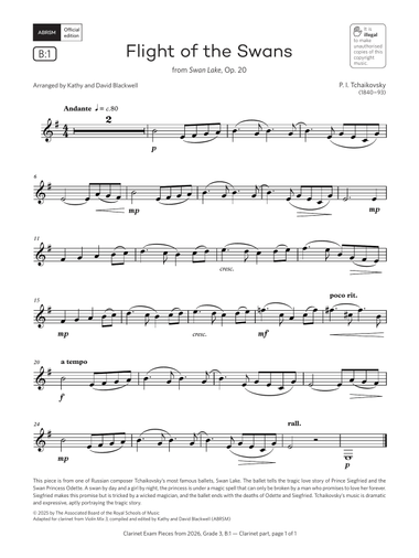 Flight of the Swans (Grade 3, list B1, from the ABRSM Clarinet Syllabus from 2026)