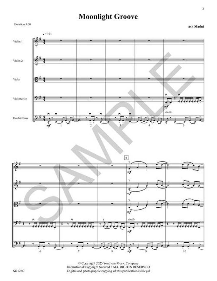 Moonlight Blues String Orchestra - Sheet Music page 3