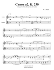 Mozart: Canon a2 for Violin Duo