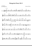 Hungarian Dance No. 5 for Flute (Key of Gm)
