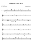 Hungarian Dance No. 5 for Flute (Key of Cm)