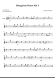 Hungarian Dance No. 5 for Flute (Key of Am)