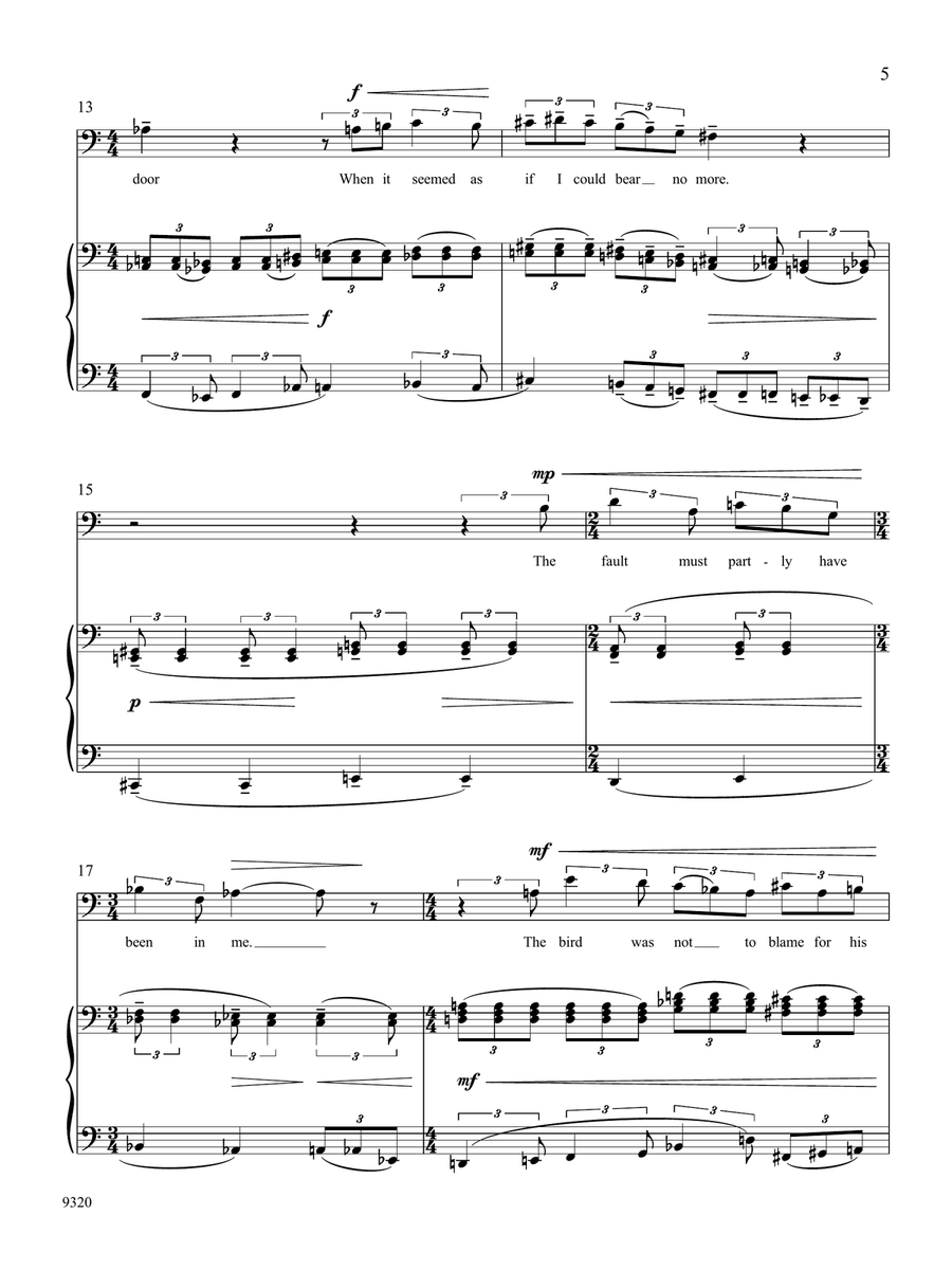 A Minor Bird by Juliana Hall Baritone Voice - Digital Sheet Music page 3