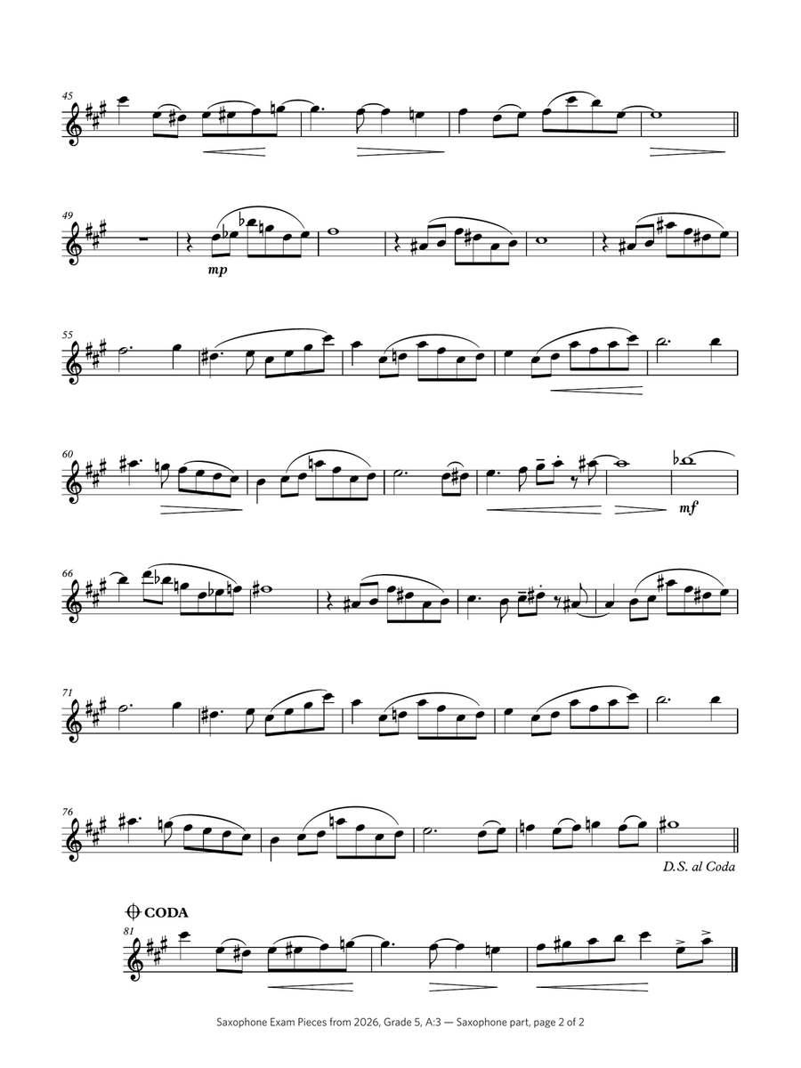 Summer Samba (Grade 5, list A3, from the ABRSM Saxophone Syllabus from 2026) Saxophone Solo - Digital Sheet Music page 2