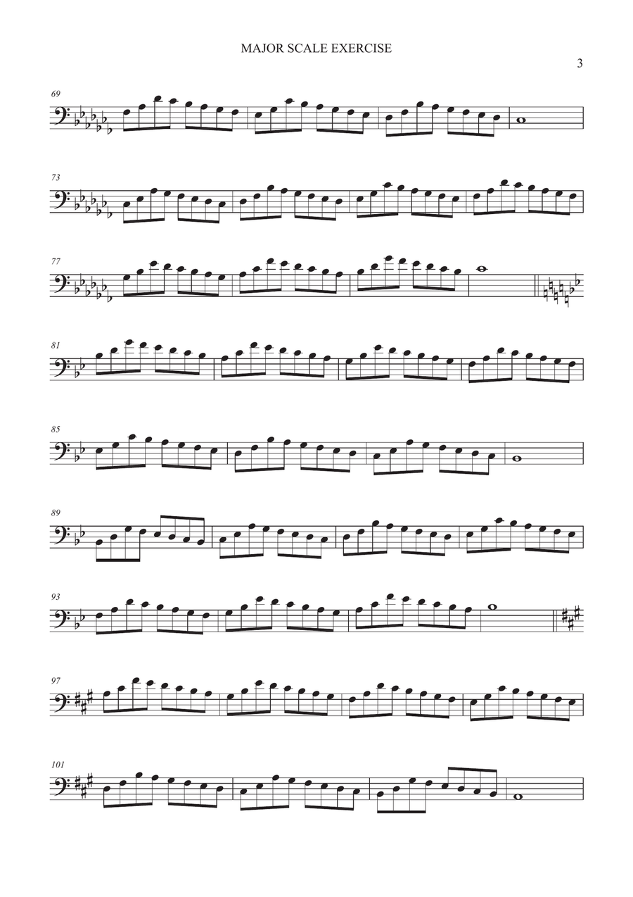 Major Scale Exercise Brazilian Choro Style Cello Solo scores gallery preview page 3