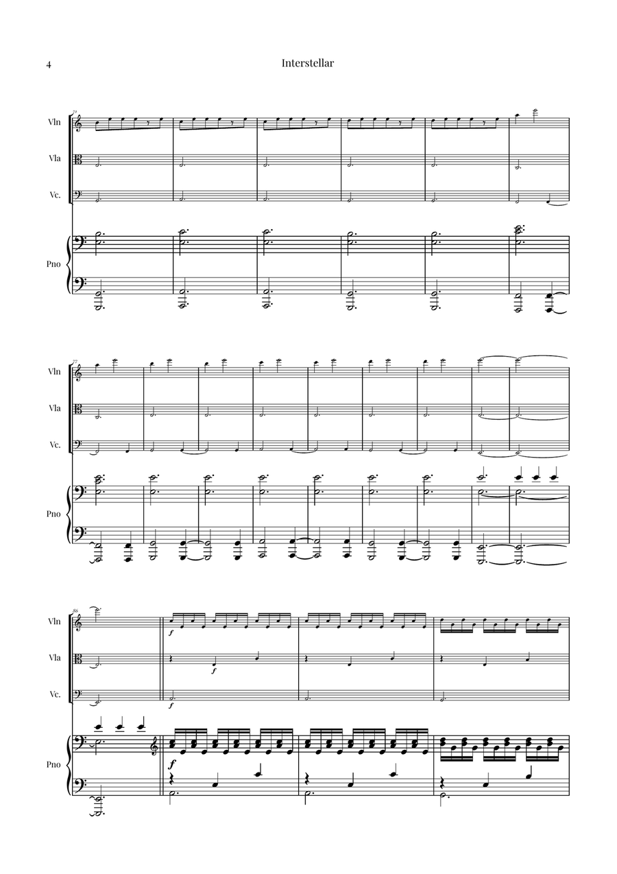 Interstellar Piano Quartet - Digital Sheet Music page 4