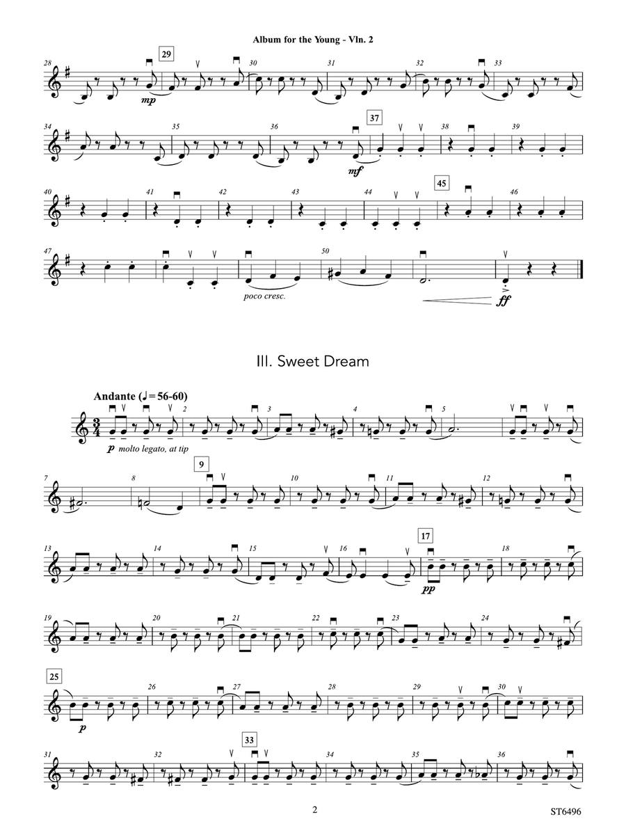 Album for the Young: Violin 2 by Peter Ilyich Tchaikovsky Violin - Digital Sheet Music page 2