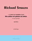 Wie sollten wir geheim sie halten, by Richard Strauss, in B flat Major