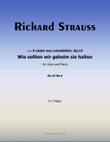 Wie sollten wir geheim sie halten, by Richard Strauss, in C Major