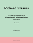 Wie sollten wir geheim sie halten, by Richard Strauss, in C sharp Major
