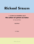 Wie sollten wir geheim sie halten, by Richard Strauss, in G Major