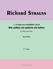 Wie sollten wir geheim sie halten, by Richard Strauss, in F Major