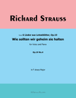 Wie sollten wir geheim sie halten, by Richard Strauss, in F sharp Major