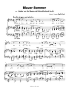 Blauer Sommer, by Richard Strauss, in B Major Piano, Vocal scores gallery preview page 3