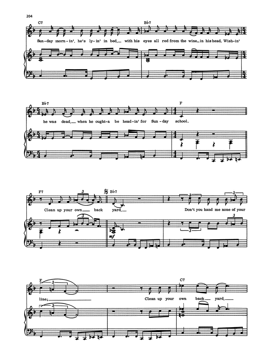 Clean Up Your Own Back Yard by Elvis Presley Piano, Vocal, Guitar - Digital Sheet Music page 2