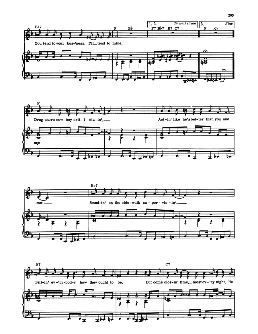 Clean Up Your Own Back Yard by Elvis Presley Piano, Vocal, Guitar - Digital Sheet Music page 3