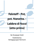 Falstaff - Pst, pst. Nanetta. - Labbra di foco! (atto primo)