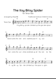 The Itsy Bitsy Spider - Solo Tenor Sax in Bb Major With Chords & Lyrics - Beginner/Easy