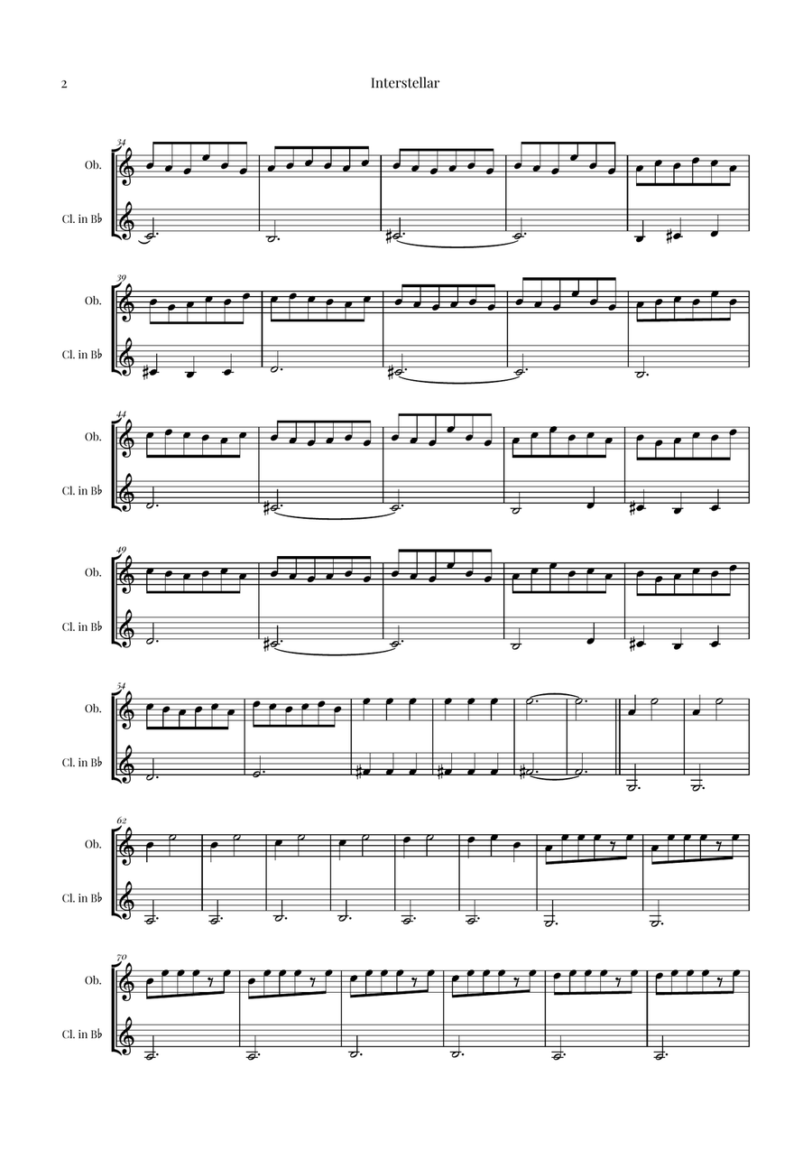 Interstellar Woodwind Duet - Digital Sheet Music page 2