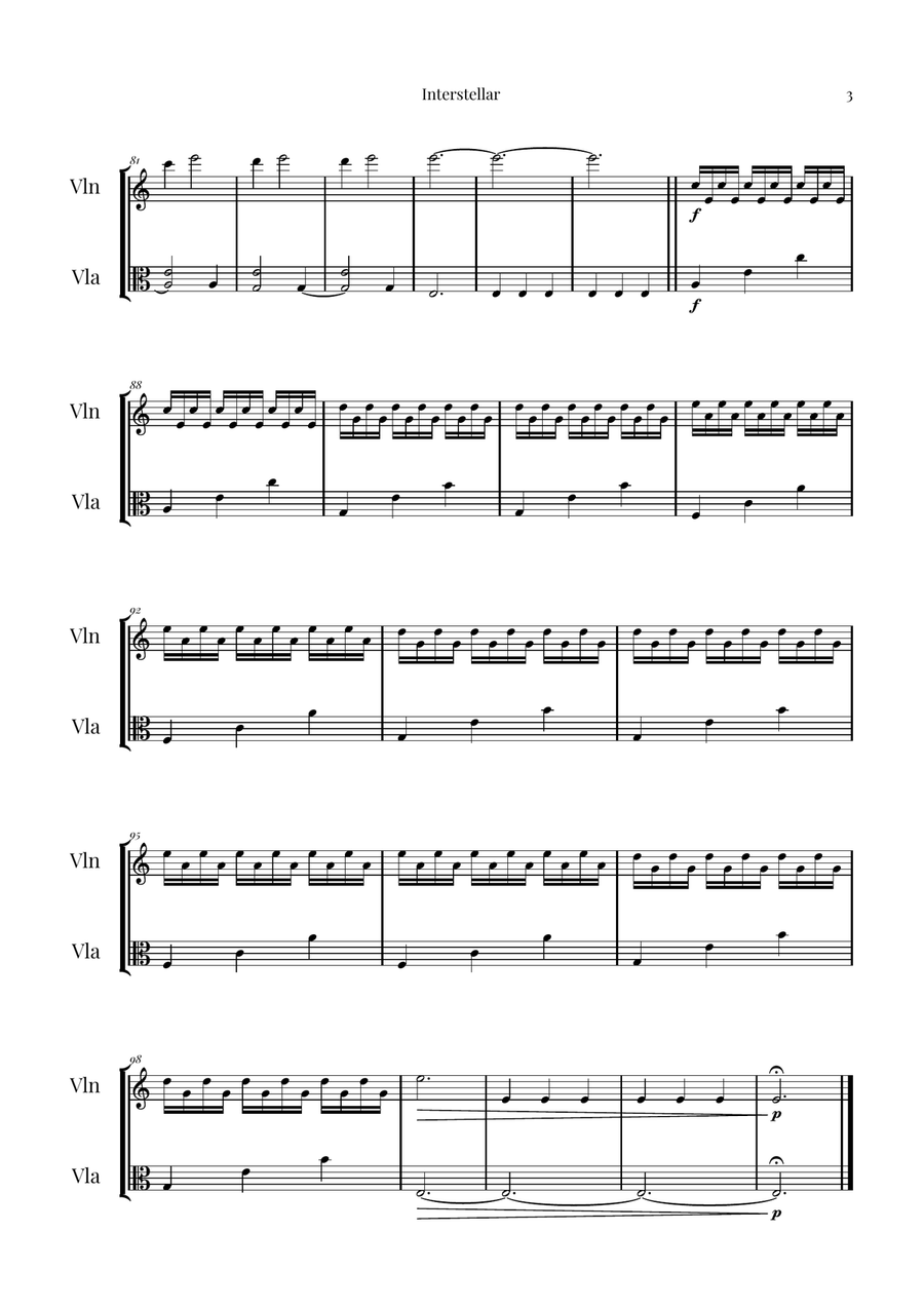 Interstellar String Duet - Digital Sheet Music page 3