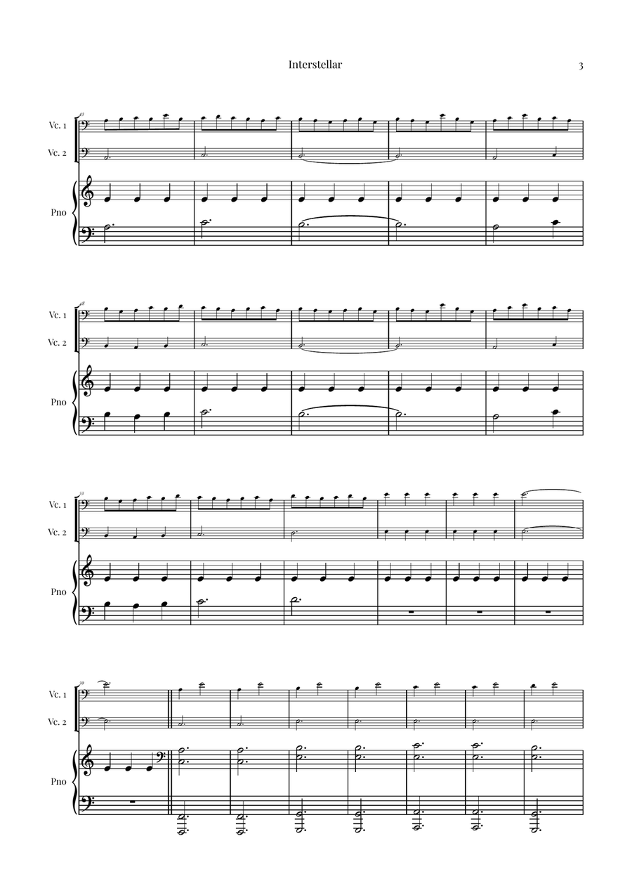 Interstellar String Duet - Digital Sheet Music page 3