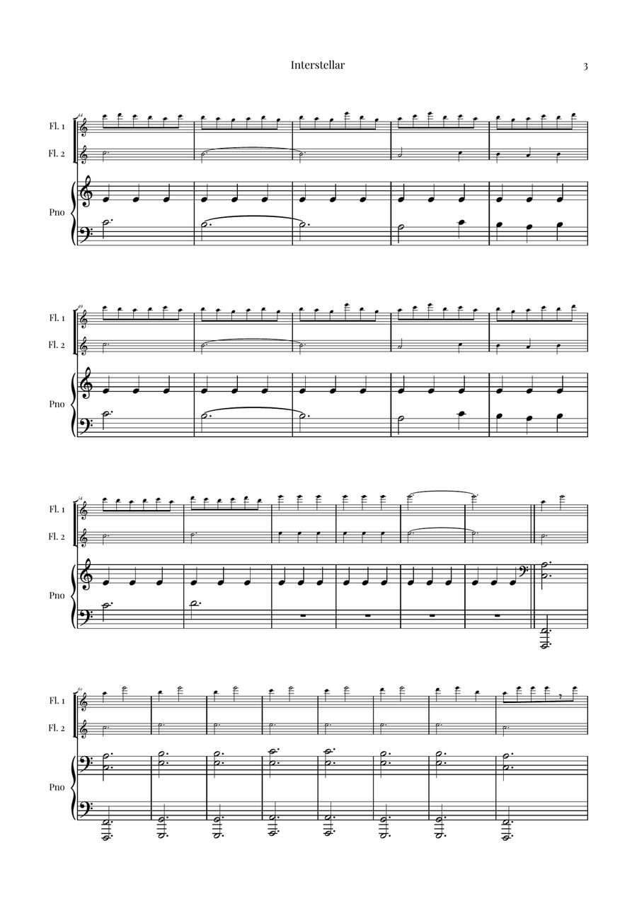 Interstellar Flute Duet - Digital Sheet Music page 3