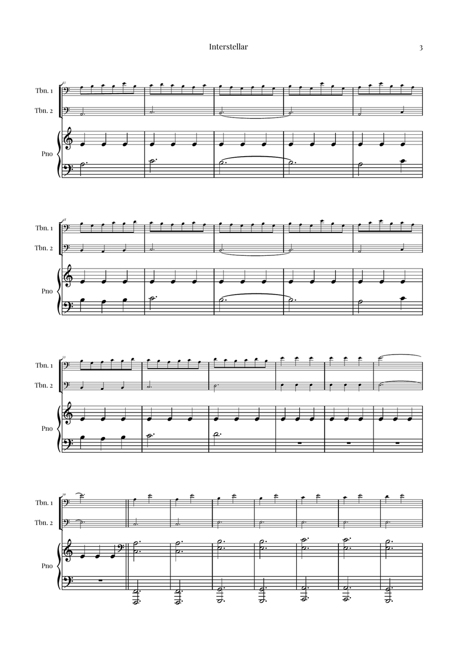 Interstellar Trombone Duet - Digital Sheet Music page 3