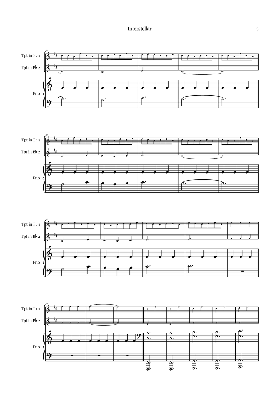 Interstellar Trumpet Duet - Digital Sheet Music page 3
