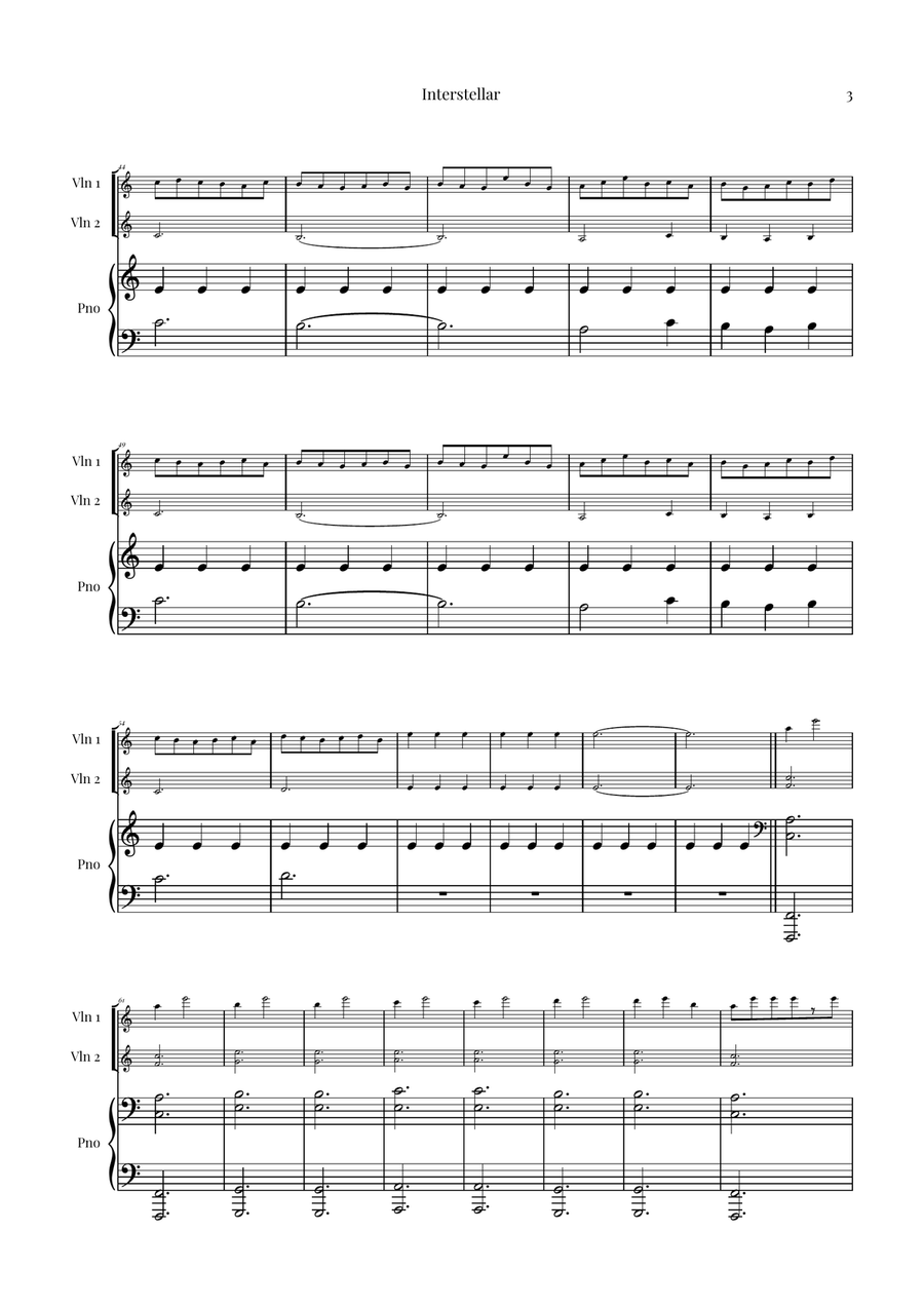 Interstellar String Duet - Digital Sheet Music page 3
