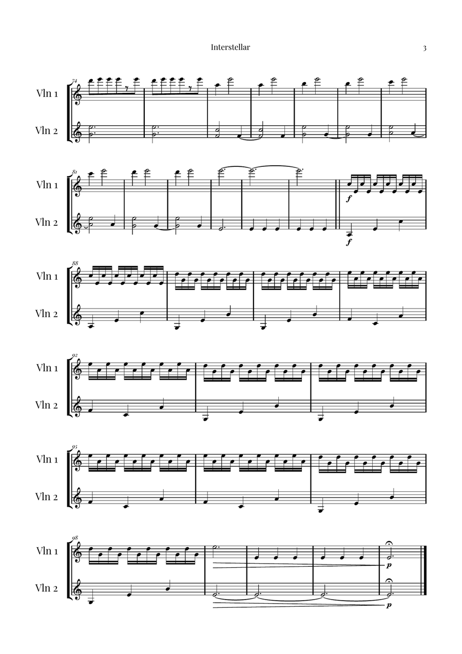 Interstellar String Duet - Digital Sheet Music page 3