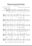 Ring Around the Rosie - Solo Tenor Sax in C Major With Chords & Lyrics - Beginner?