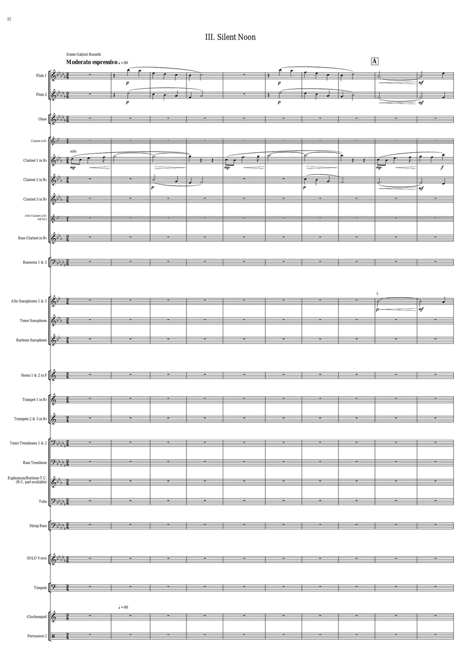 Four Rosetti Songs (score) Concert Band - Sheet Music page 9