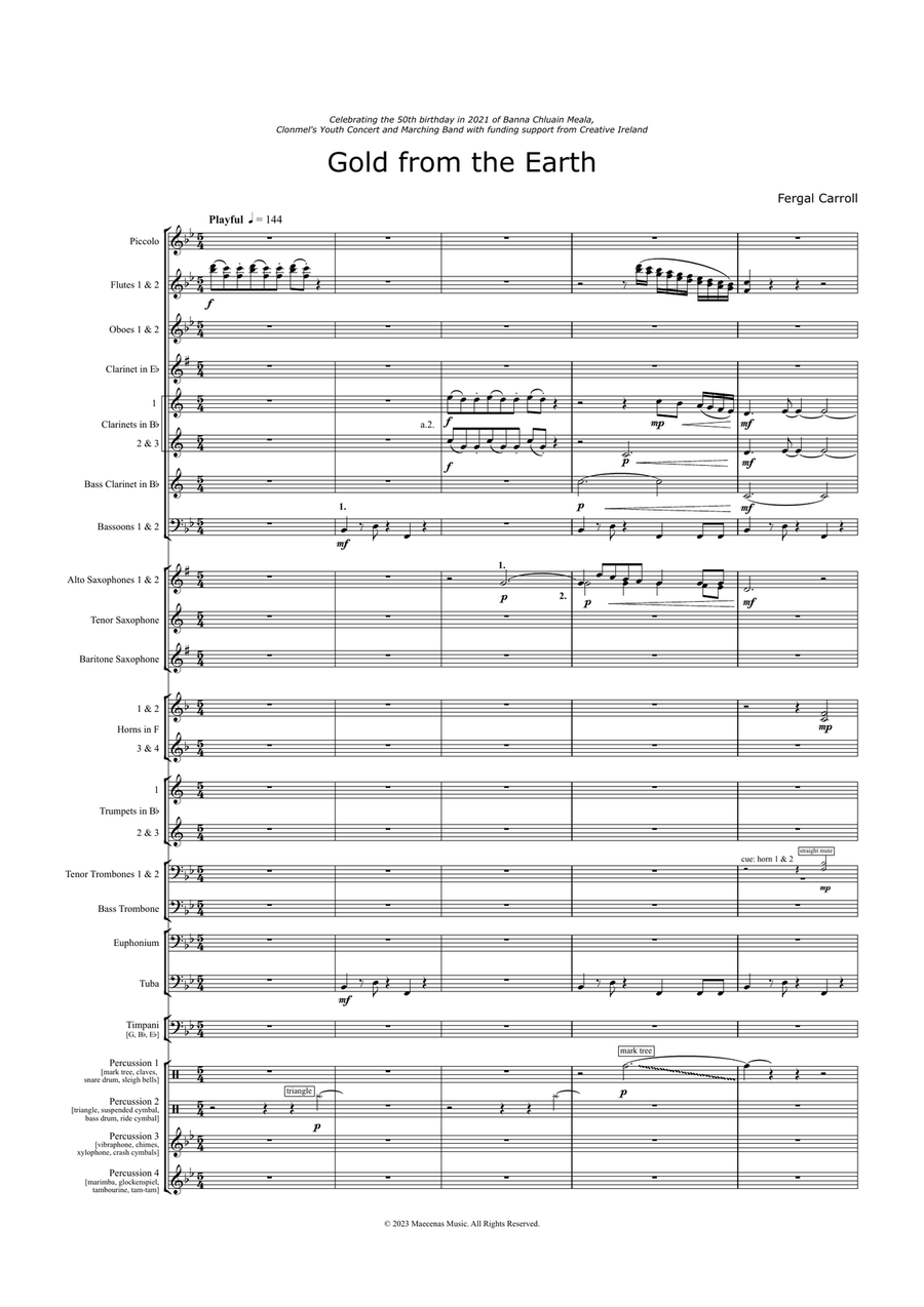 Gold From the Earth (score) Concert Band - Sheet Music page 2