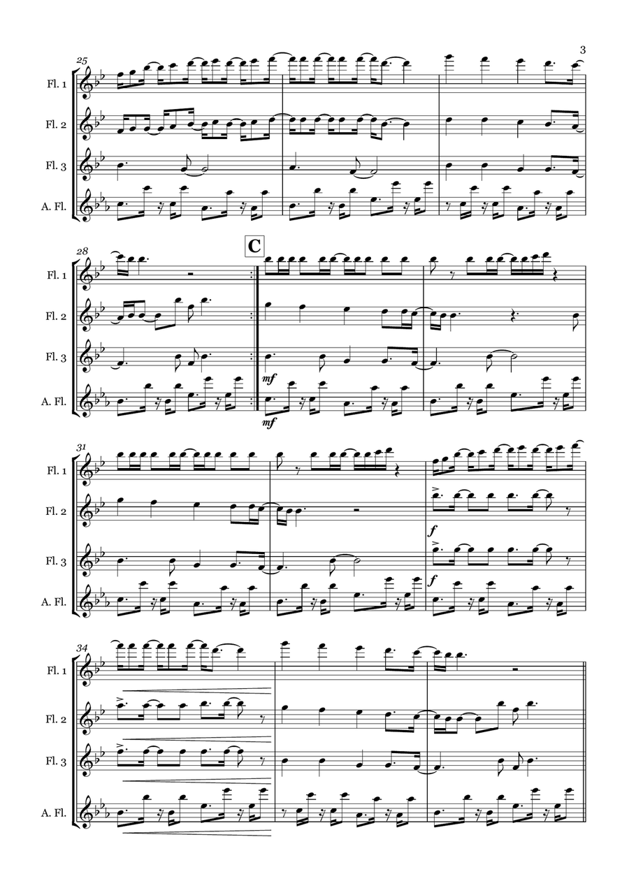 Dynamite by BTS Flute Quartet - Digital Sheet Music page 3