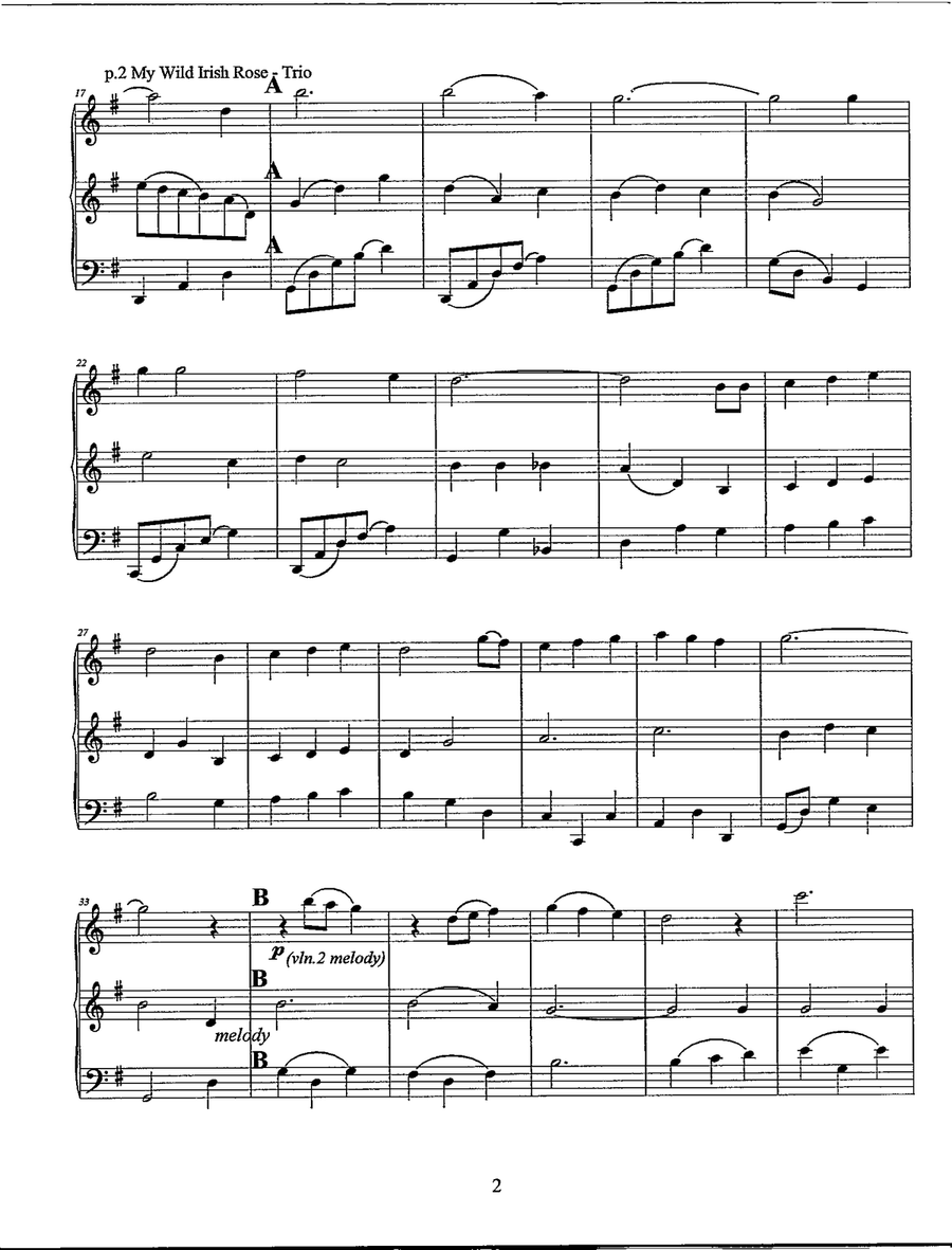 My Wild Irish Rose String Trio scores gallery preview page 3