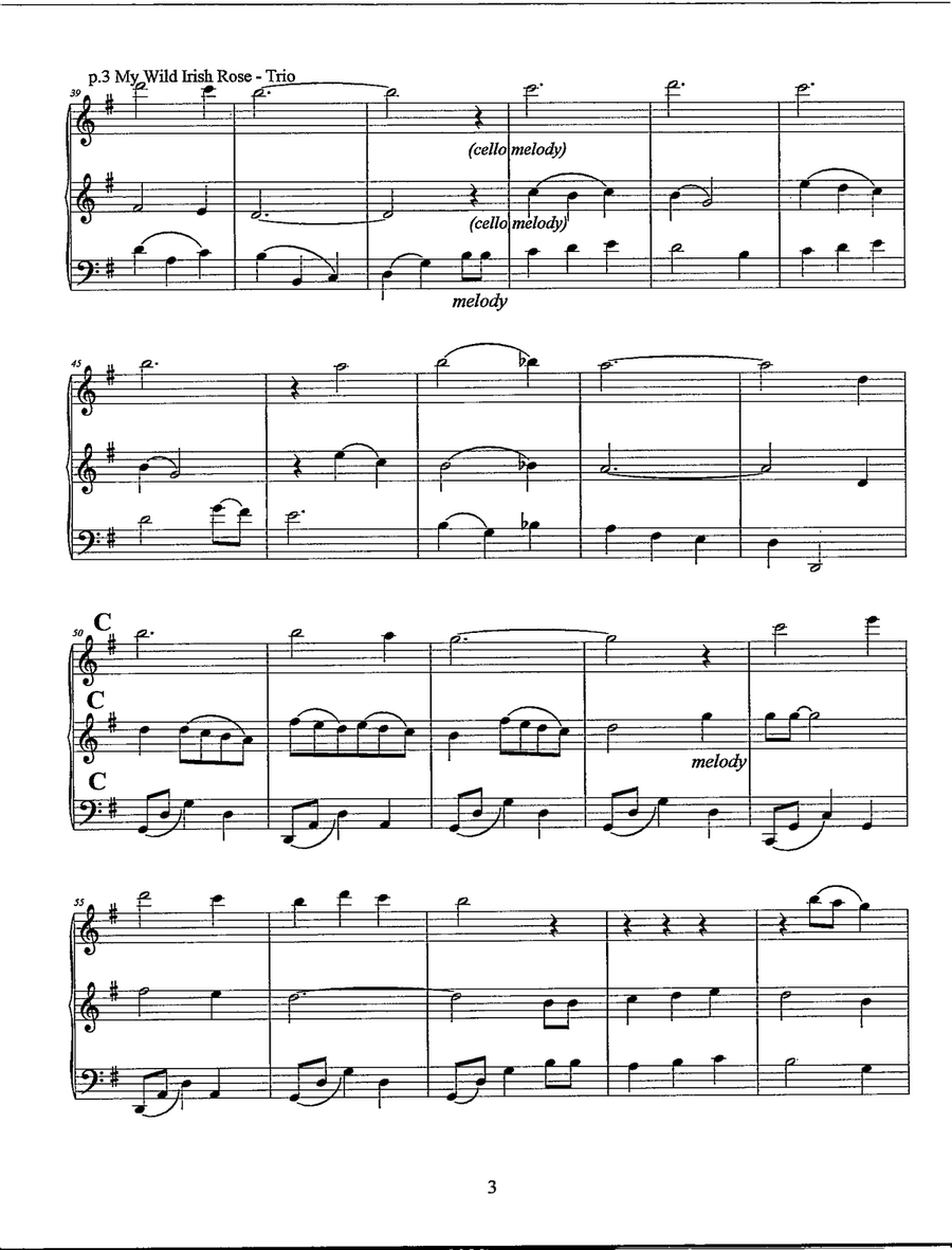 My Wild Irish Rose String Trio scores gallery preview page 4