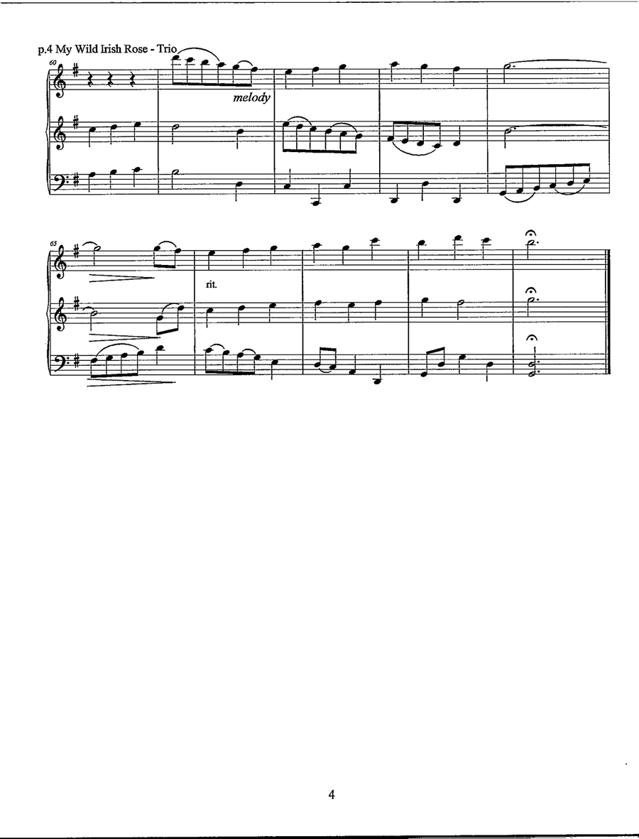 My Wild Irish Rose String Trio scores gallery preview page 5