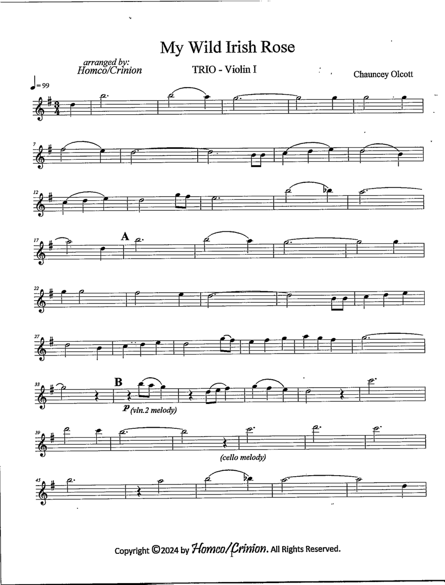 My Wild Irish Rose String Trio scores gallery preview page 6