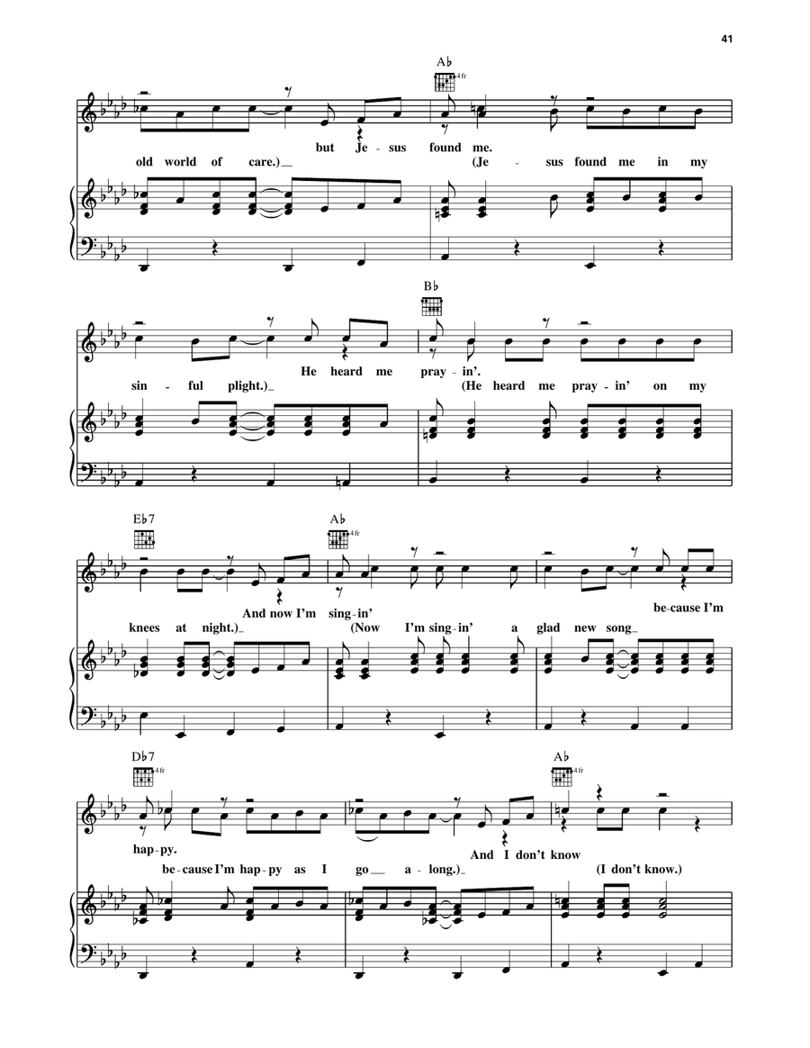 If The Lord Wasn't Walking By My Side by Elvis Presley Piano, Vocal, Guitar - Digital Sheet Music page 2