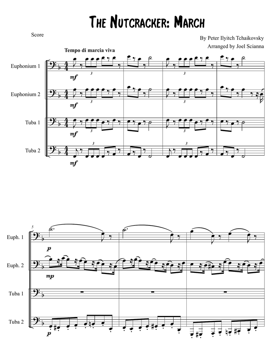 March from The Nutcracker Suite Baritone Horn TC scores gallery preview page 1