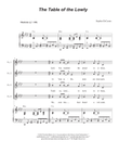 The Table of the Lowly (Unison choir)