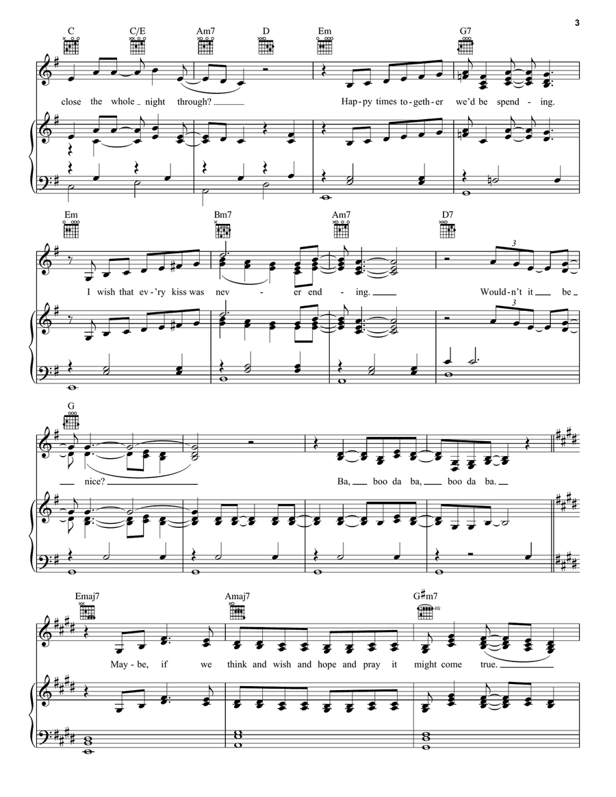 Wouldn't It Be Nice Piano, Vocal, Guitar - Digital Sheet Music page 3