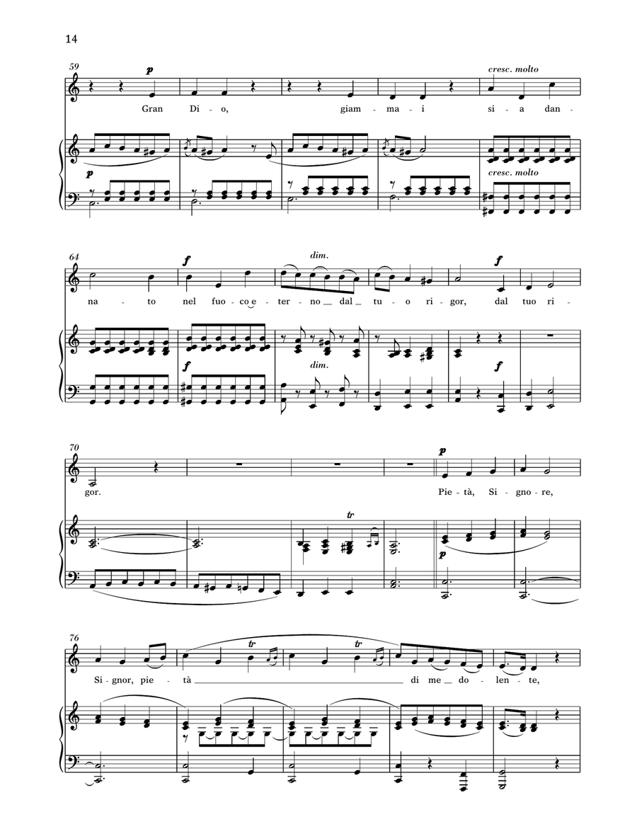 Pieta, Signore! (Medium Low Voice) Medium Voice - Digital Sheet Music page 3