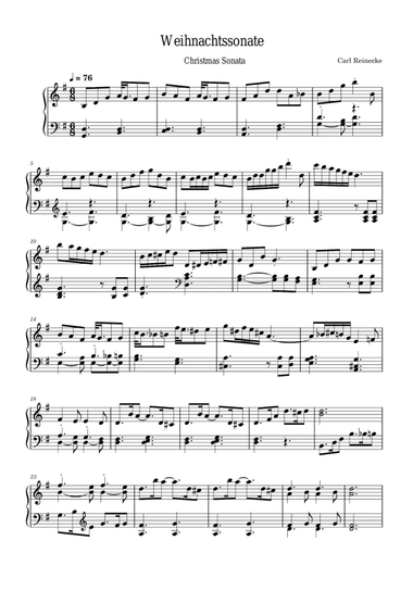 Weihnachtssonate（Christmas Sonata）- Carl Reinecke